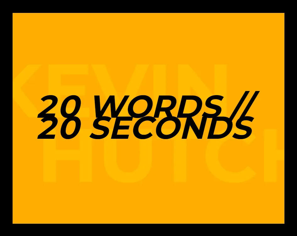 20 Words 20 Seconds cover